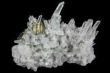 Quartz Crystal Cluster With Gleaming Pyrite - Peru #84789-2